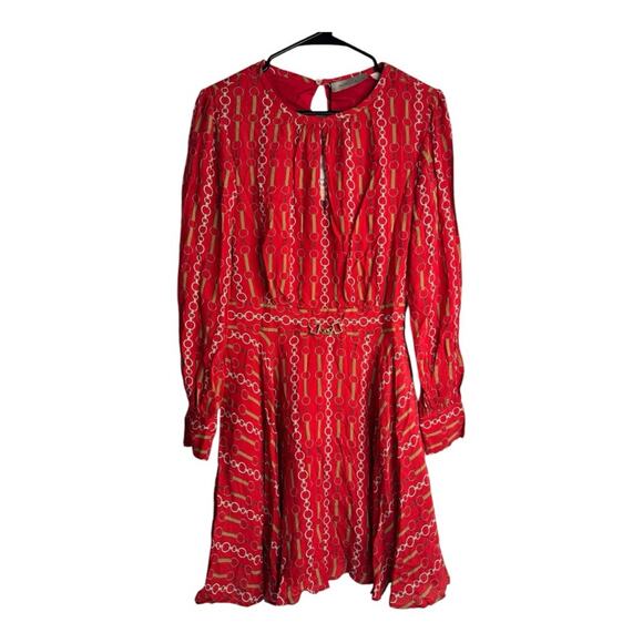 NWT Marella Odeon Fit and Flare Long Sleeve Red Dress - Picture 4 of 11